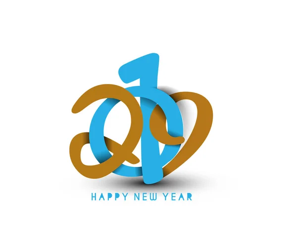 Happy New Year 2019 Text Design Patter Vector Illustration — Stock Vector