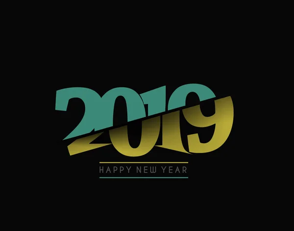 Gott Nytt 2019 Text Design Patter Vektor Illustration — Stock vektor