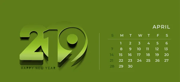 新年あけましておめでとうございます 2019 カレンダー ホリデー カードの年末年始デザイン要素 ベクトル イラスト背景のカレンダー バナー ポスター — ストックベクタ
