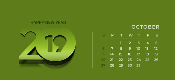 Bonne Année 2019 Calendrier Nouvel Éléments Conception Vacances Pour Les — Image vectorielle