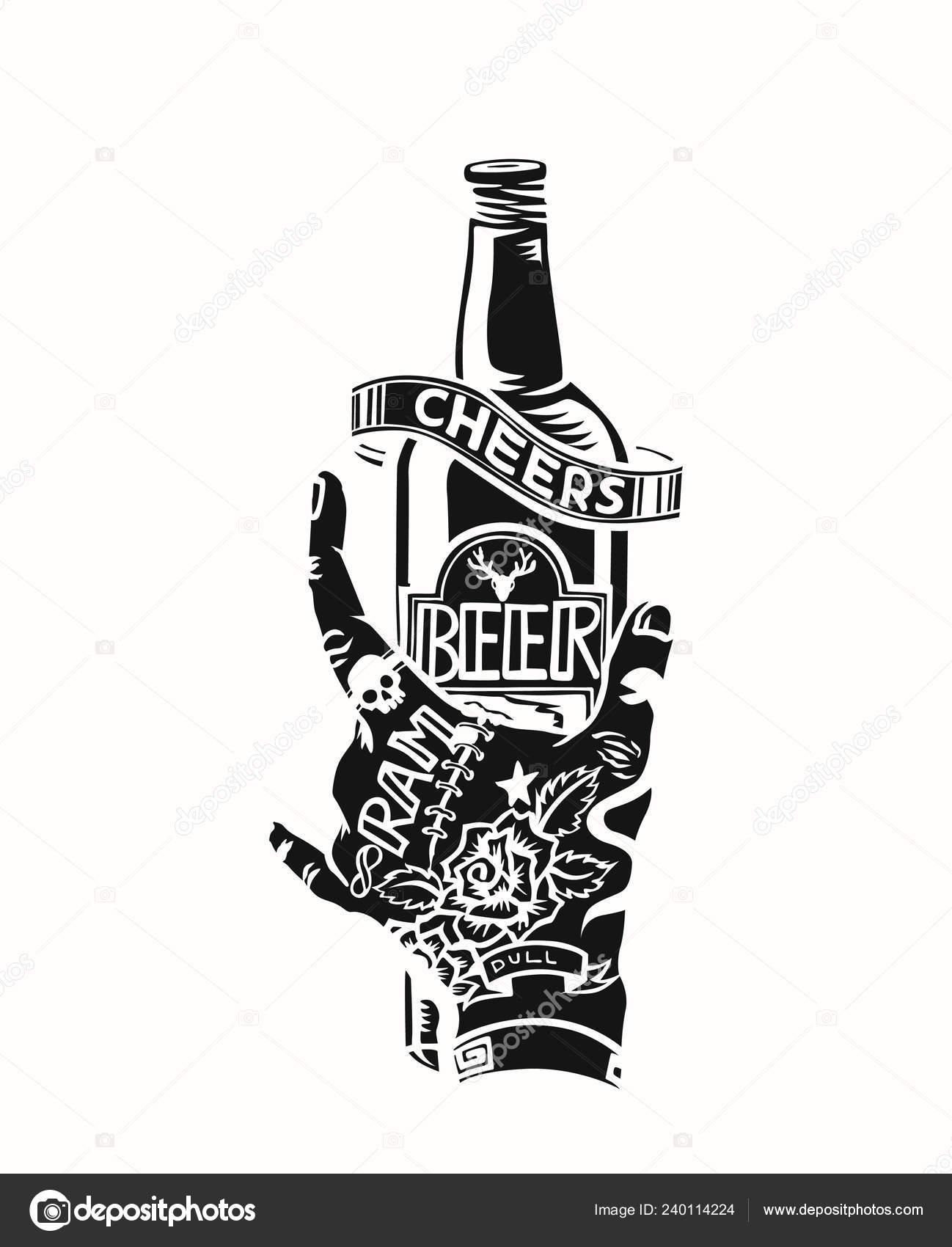 Download Vector: beer bottle cheers | Hand Holding Beer Bottle ...