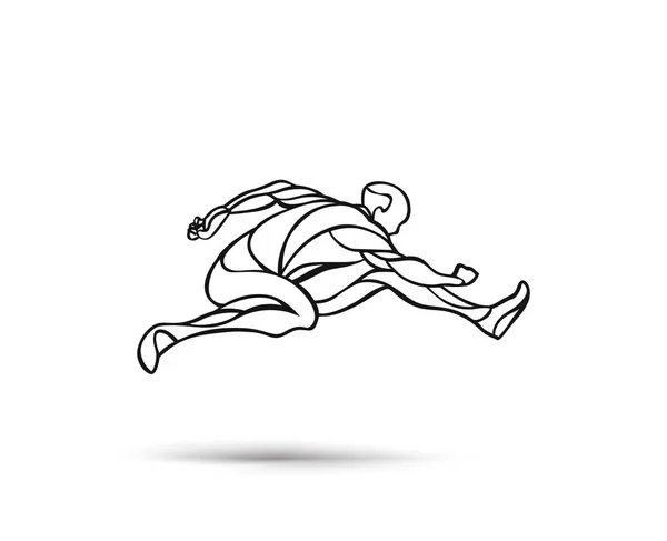 Homme Sportif Pratiquant Lomg Saut Dans Athlétisme Illustration Vectorielle — Image vectorielle