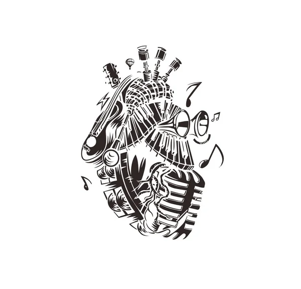 Musikinstrument Bakgrund Vektor Illustration Design — Stock vektor