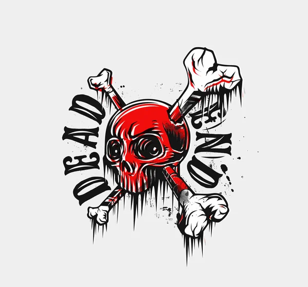 Skull Shirt Grafisch Ontwerp Met Tekst Van Doodlopende Straat Vectorillustratie — Stockvector
