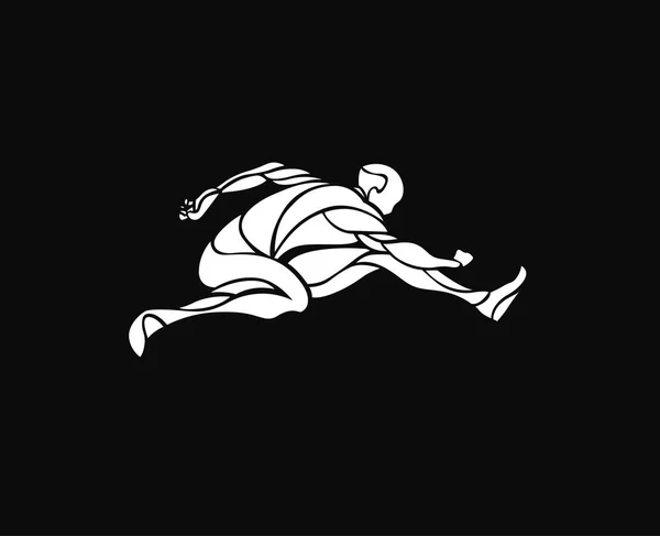 Homme Sportif Pratiquant Lomg Saut Dans Athlétisme Illustration Vectorielle — Image vectorielle