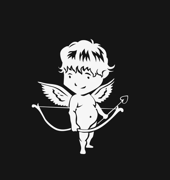 Des Anges Avec Des Flèches Arc Illustration Vectorielle Dessinée Main — Image vectorielle