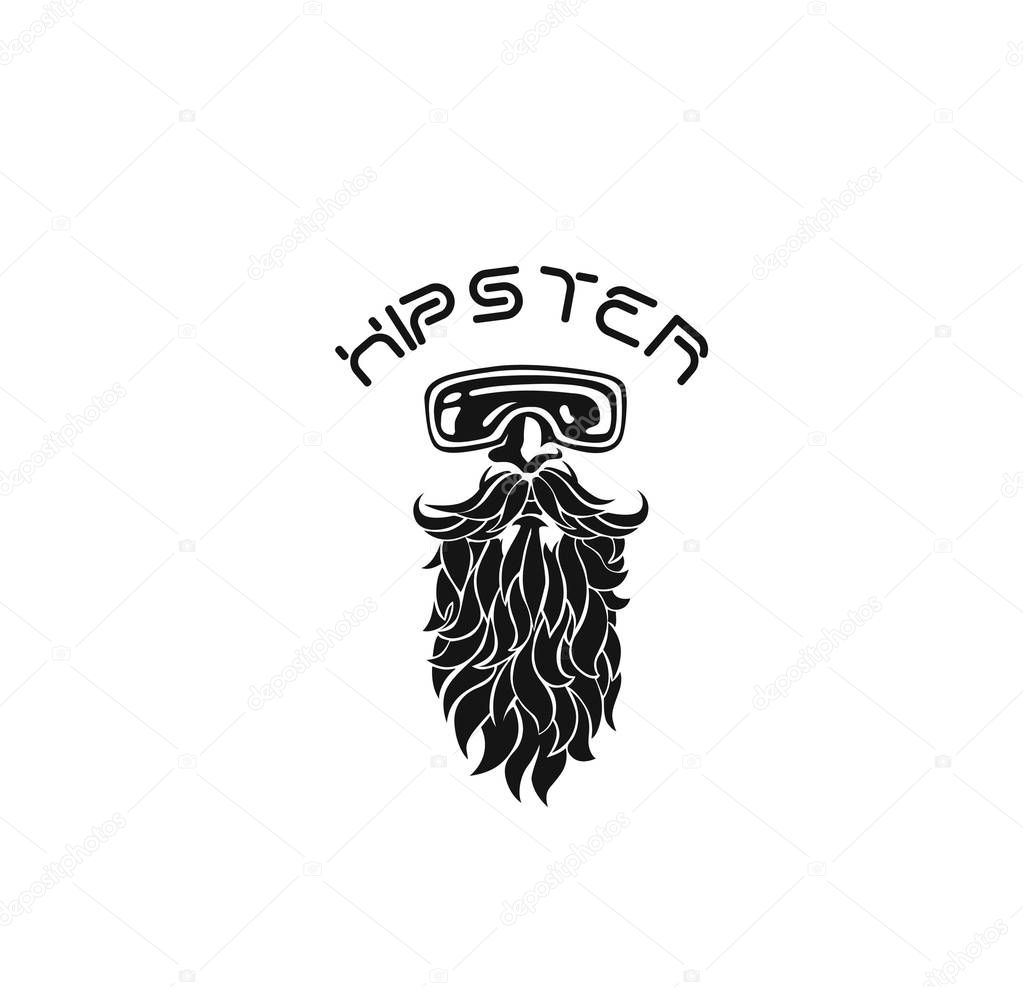 Fashion silhouette hipster style logo, vector illustration.