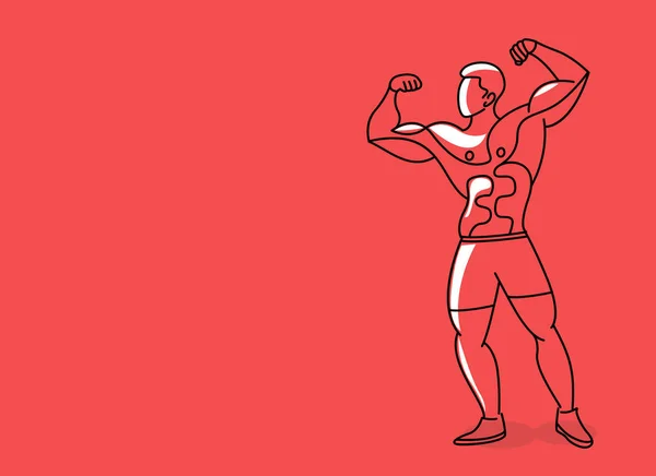 Musculação Esporte e linha de atividade desenho, Vector Illustratio —  Vetores de Stock