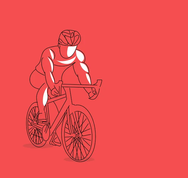 Athlète cycliste moderne en ligne d'action Dessin d'art, vecteur Illust — Image vectorielle