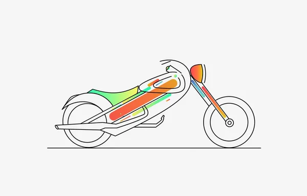 Motor Bike pictogram vector kunst motief met lijnen. Vectorillustratie. — Stockvector