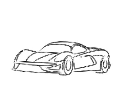 Araba simge vektör hat sanat tasarımı. Vektör çizim.