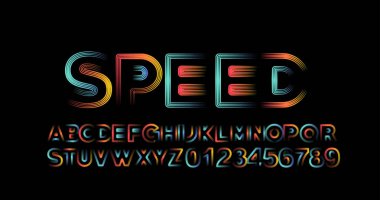 Alfabe metin tasarım modern soyut yazı seti.