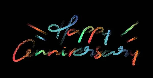 Feliz aniversario caligrafía moderna fuente estilo texto vector mal — Archivo Imágenes Vectoriales