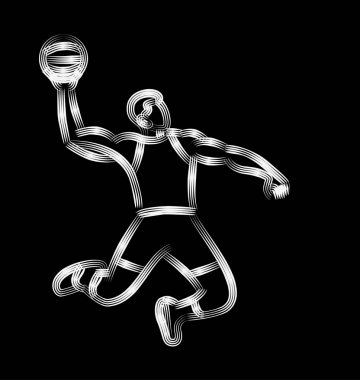 Çizgi çizme, vektör illust dunking atlama basketbolcu