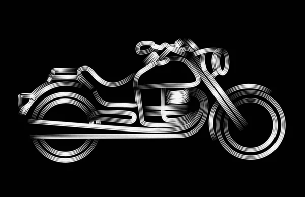 モーター バイクのアイコン ベクトル ライン アート デザイン。ベクトル図. — ストックベクタ