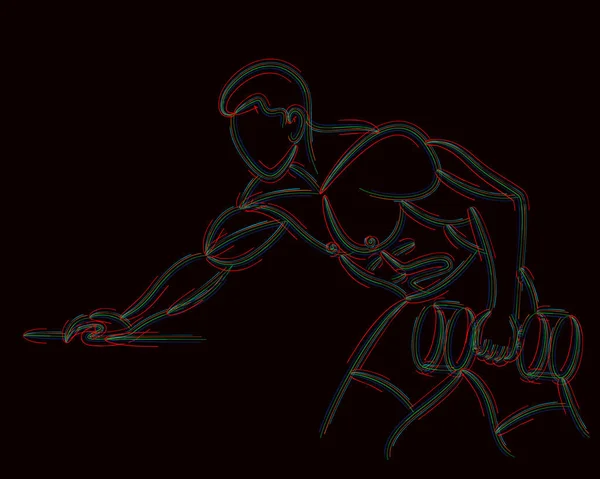 Hommes athlétiques pompage vers le haut des muscles du dos entraînement gymnase musculation  - — Image vectorielle