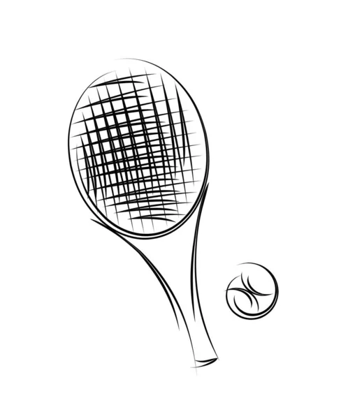 Silueta de una pelota y tenis. Texto y fondo Diseño . — Archivo Imágenes Vectoriales