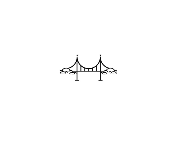 Golden Gate Bridge. Vector Landmark platte lijn kunst pictogram. — Stockvector