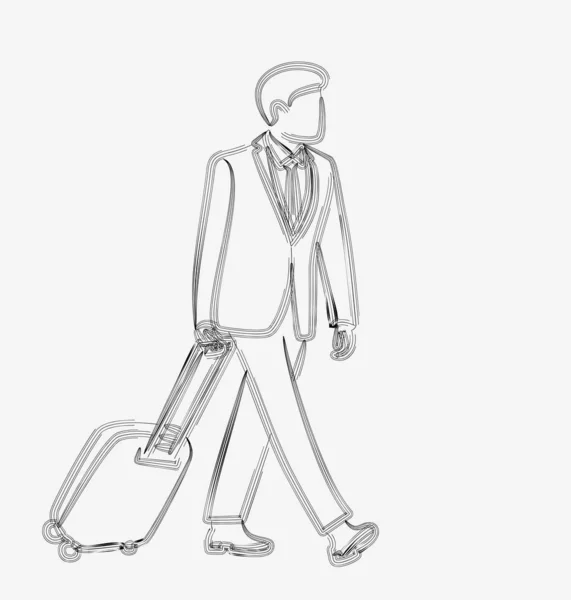 Businessman with suitcase ready for business trip Design, Vector — Stock Vector