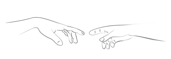 失去人的手用手指触摸，矢量说明 — 图库矢量图片