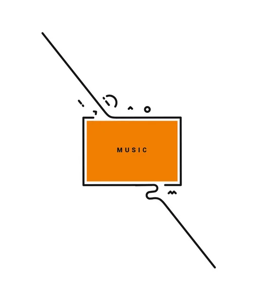 Music notes banner design, Flat Line art vector illustration. - Stok Vektor