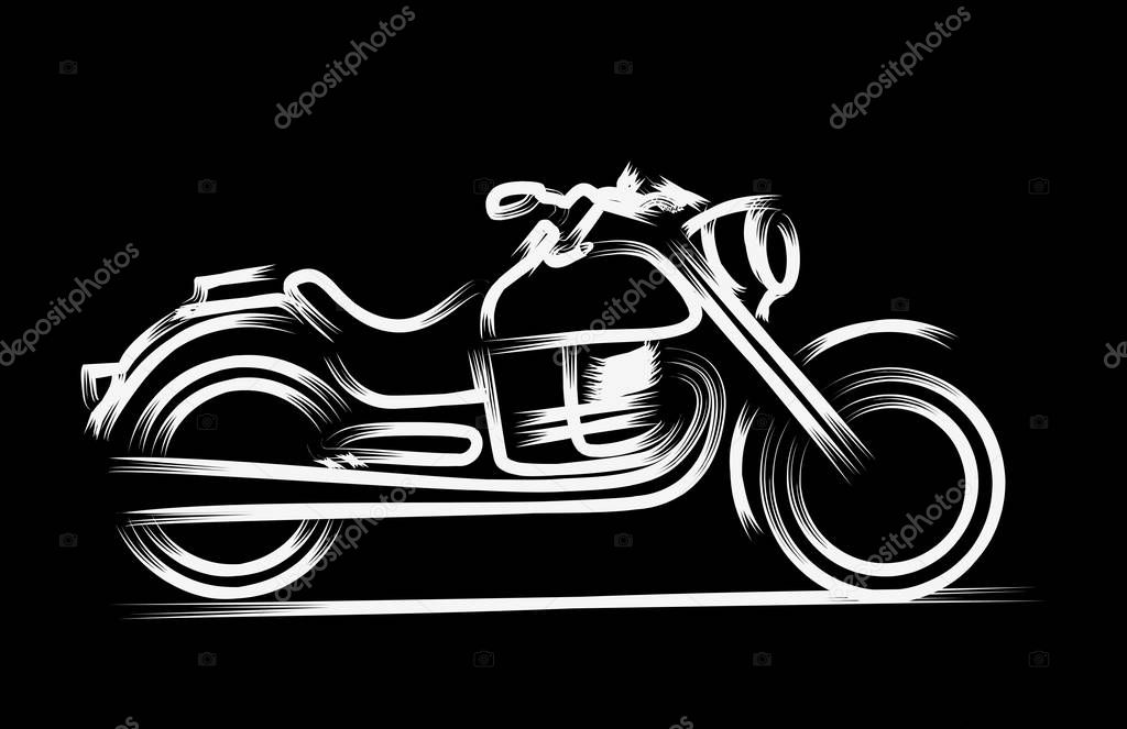 Motor Bike icon vector line art design. Vector illustration.
