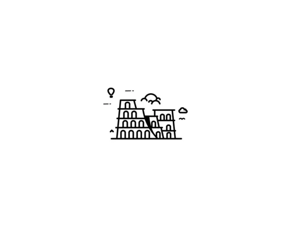 Colosseum i Rom-Line Art vektor design illustration. — Stock vektor