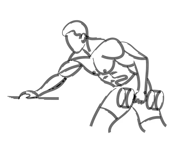 运动男子泵回肌肉锻炼健身房健美 - — 图库矢量图片