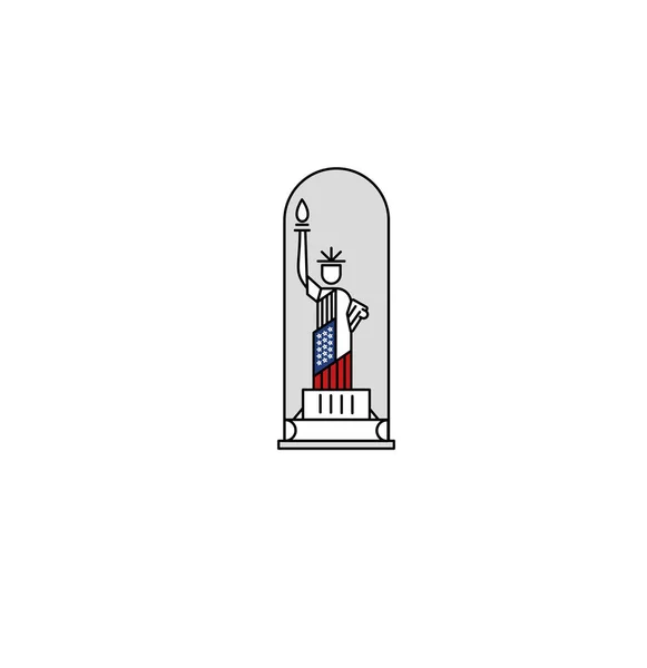 Staty av Liberty Landmark oss patriotiska Amerika vektor illustr — Stock vektor