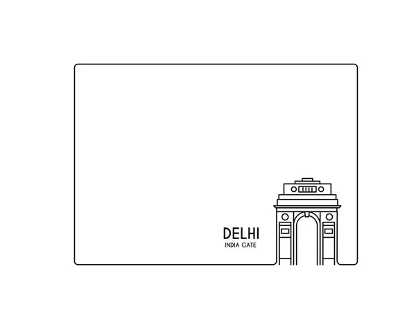 India Gate in New Delhi. jaren 1920 triomfboog en oorlogsmonument. — Stockvector