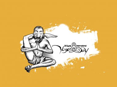 Yoga Guru Baba yoga poz, 21 Haziran uluslararası yoga günü. El