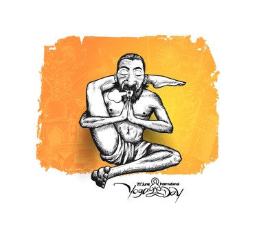 Yoga Guru Baba yoga poz, 21 Haziran uluslararası yoga günü. El