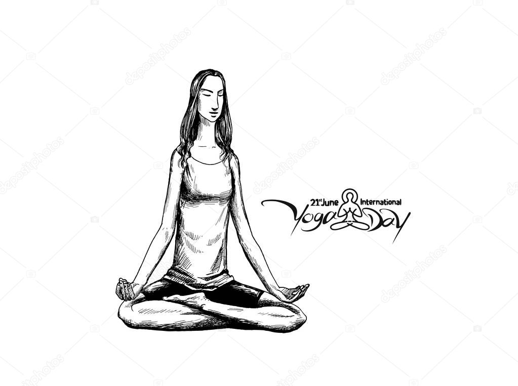 Woman practicing yoga pose, 21st june international yoga day, Ha