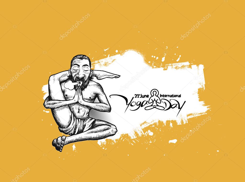 Yoga Guru Baba yoga pose, 21st june international yoga day. Hand