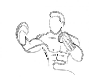 Boxer avcı hattı çizgi sanat vektör illüstrasyon üzerinde çizim.