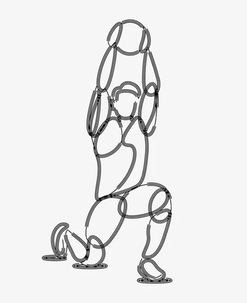 男子练习瑜伽姿势，21日6月国际瑜伽日，3d C — 图库矢量图片