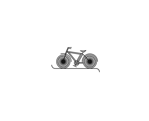 現代サイクリングフラットラインアートドローイング,ベクトルイラスト. — ストックベクタ
