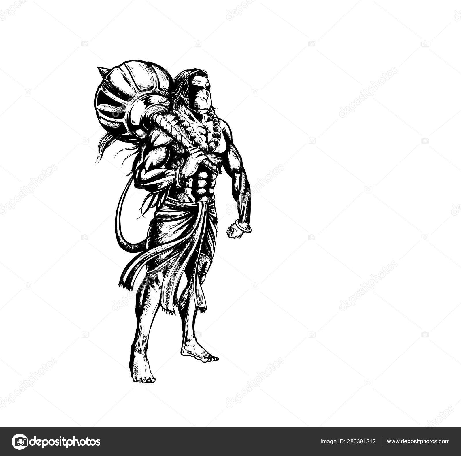 Lord Hanuman for Hanuman Jayanti festival of India, Hand Draw Sk Stock Vector Image by ©redshinestudio #280391212 Lord Hanuman for Hanuman Jayanti festival of India, Hand Draw Sk Stock Vector Image by ©redshinestudio #280391212
