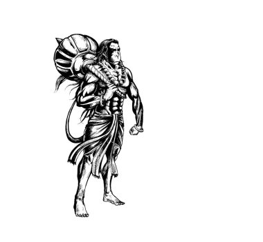 Lord Hanuman Hindistan Hanuman Jayanti festivali için, El Beraberlik Sk