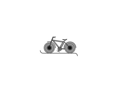Modern Bisiklet Düz Çizgi Çizimi, Vektör İllüstrasyonu.