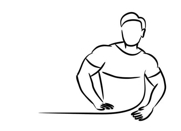 Bodybuilding sport och aktivitet 3D linje konst vektor illustration, — Stock vektor