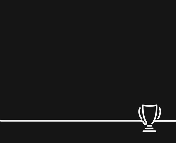 トロフィーカップラインアートアイコン、白い背景にベクトル — ストックベクタ