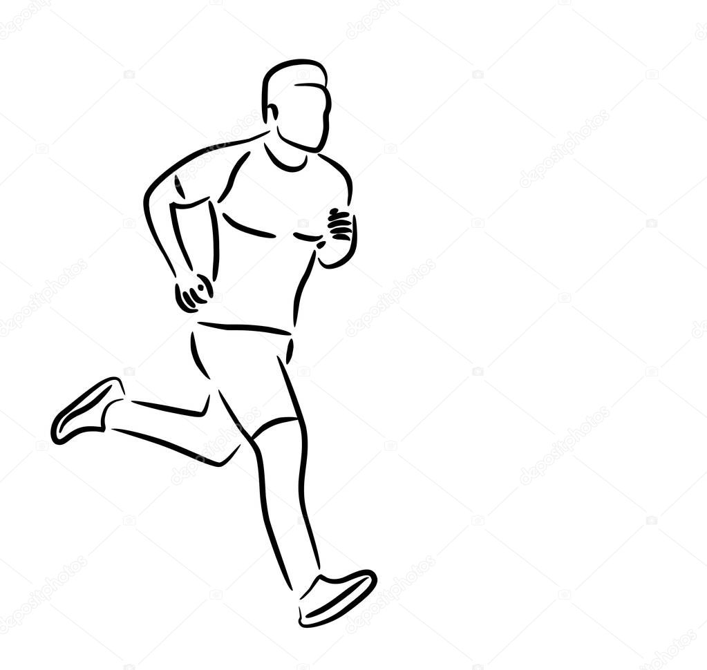 running sport drawing