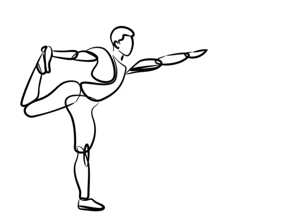 Mann in Yoga-Pose, 21. Juni Internationaler Yoga-Tag, flach — Stockvektor
