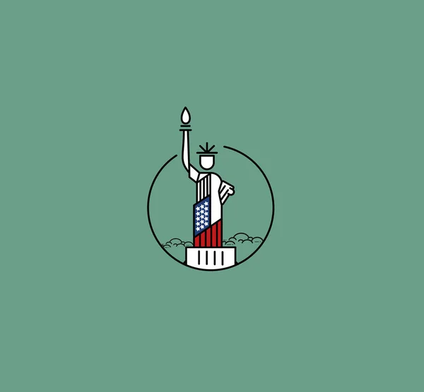 Staty av Liberty Landmark oss patriotiska Amerika vektor illustr — Stock vektor