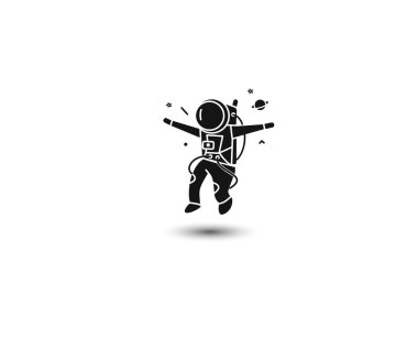 Astronot düz çizgi sanat tasarım Illustration.