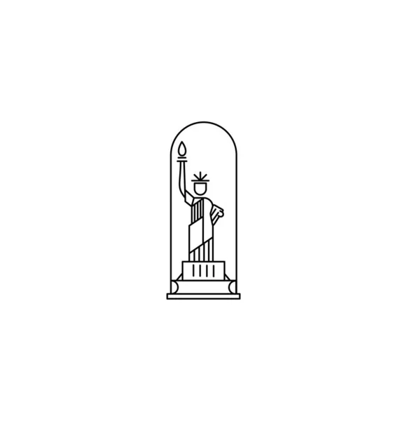 Estatua de la Libertad de los Estados Unidos. América patriótica vector illustr — Archivo Imágenes Vectoriales