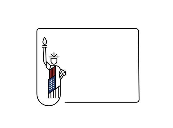 USA standbeeld van Liberty Landmark. Patriottische Amerika vector illustr — Stockvector