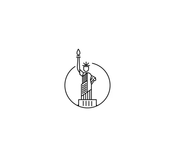Liberty Landmark ABD heykeli. Vatanseverlik Amerika vektör illustr — Stok Vektör