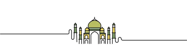 Taj Mahal ręcznie rysowane, Indie Agra-line grafika wektorowa ilustracja. — Wektor stockowy